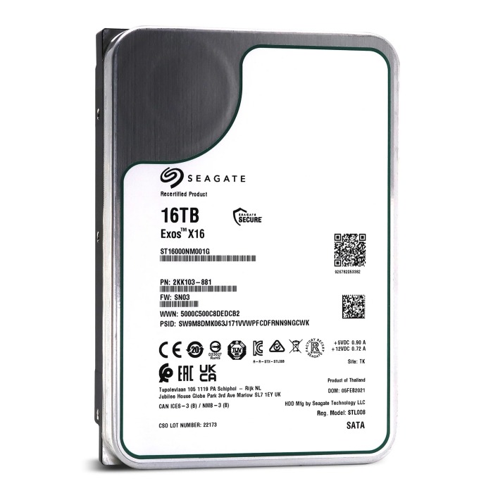 Festplatte Seagate 16TB 7.2K HDD SATA 3.5" 256MB 2KK103-881