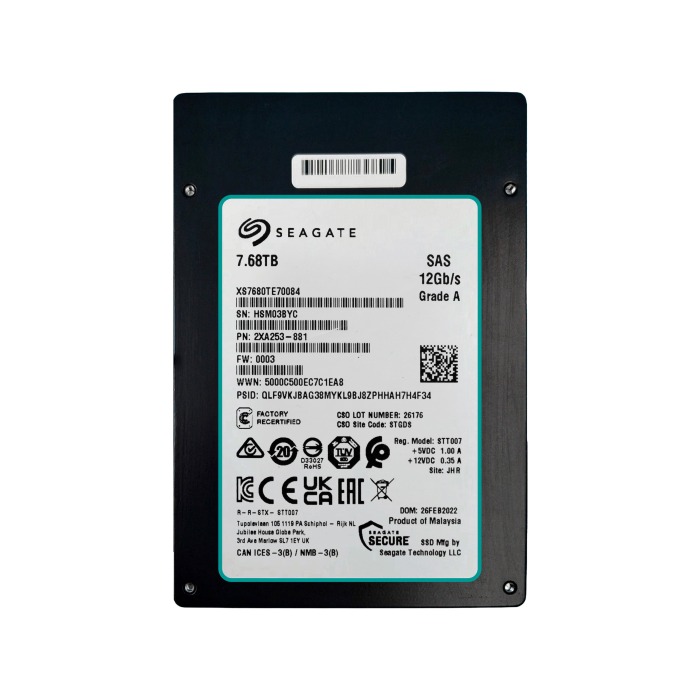Festplatte Seagate 7.68TB SSD SAS 12G 2.5" RI XS7680TE70084