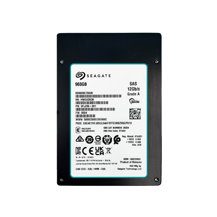 Festplatte Seagate 960GB SSD SAS 12G 2.5" 3D eTLC RI 3FL236-881