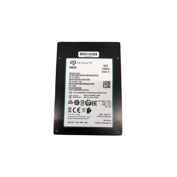 Festplatte Seagate 960GB SSD SAS 12G 2.5" 3D eTLC RI 512e 2LZ200-881
