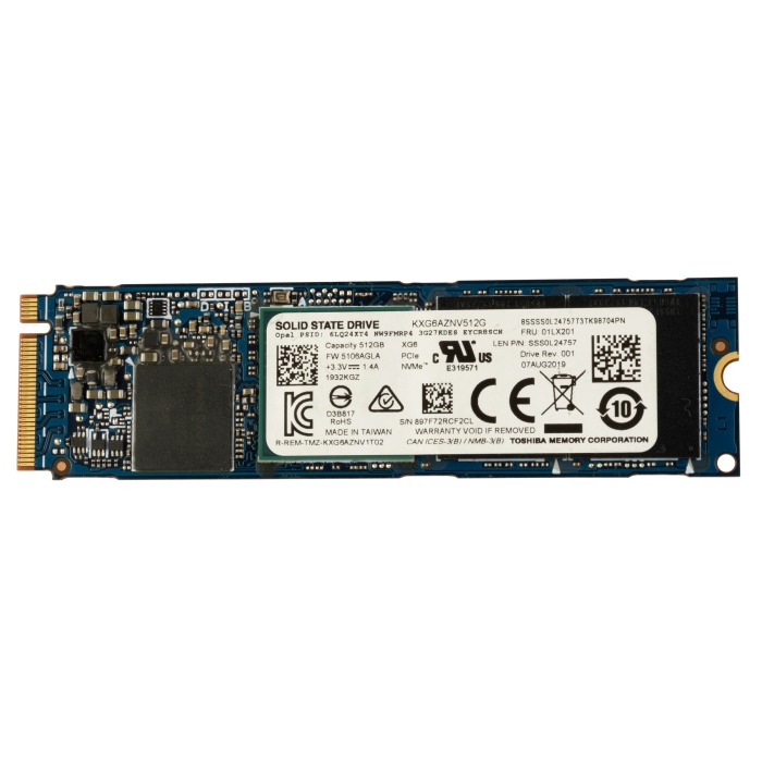 Festplatte Toshiba 512GB SSD NVMe PCIe 3.0x4 M.2 2280 TLC TCG Opal 2.0 SSS0L24757