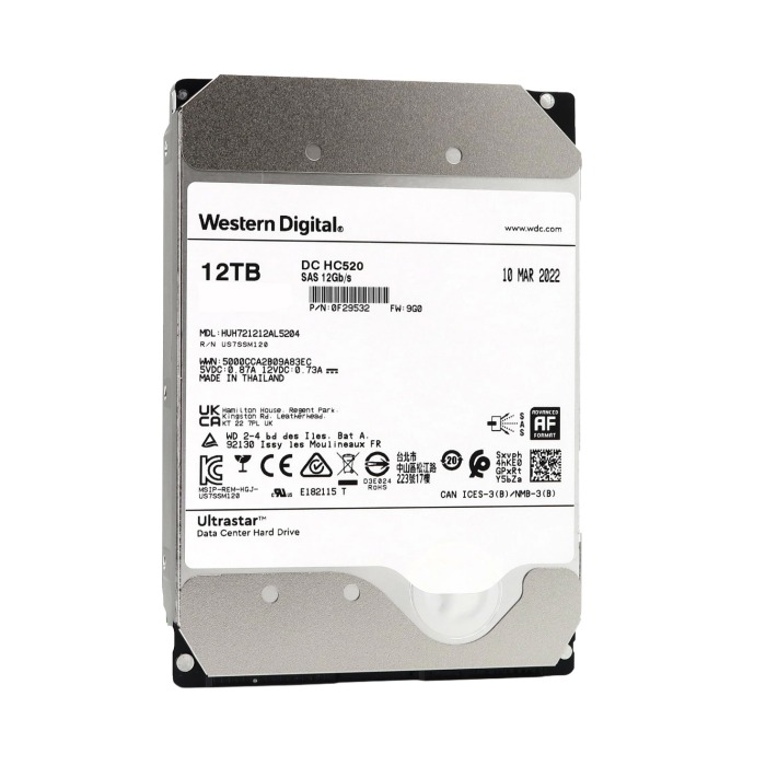 Festplatte WD 12TB 7.2K HDD SAS 12G 3.5" 256MB 0F29532