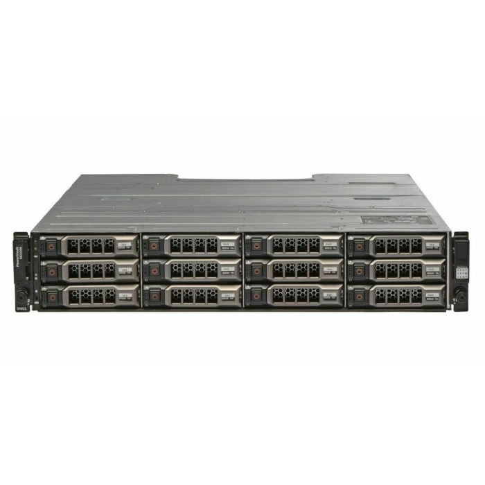 Festplattenarray Dell PowerVault MD3200i 12x3.5" 2x iSCSI Controller 4x1GbE, 12x3.5" Fach, 2xPSU, Montageschienen