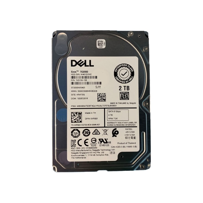 Hard drive Dell 2TB 7.2K HDD SATA 6G 2.5" 512n 128MB VR92X
