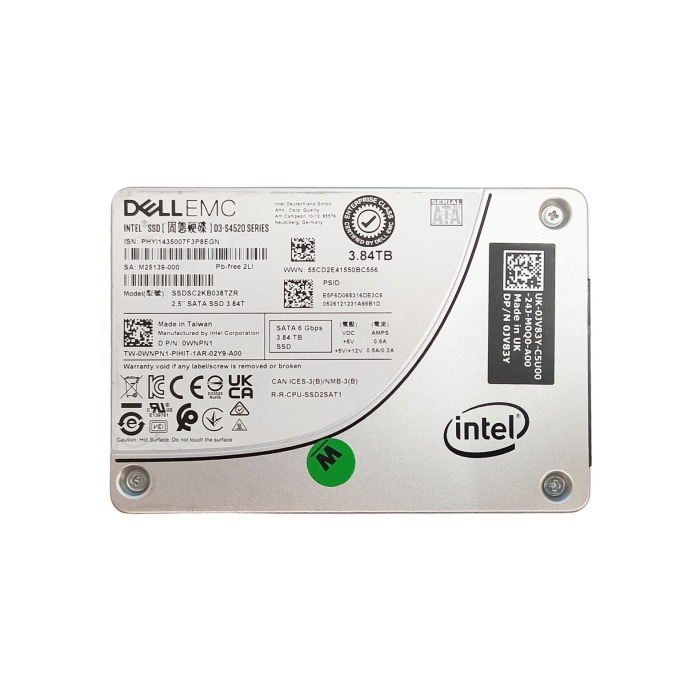 Hard drive Dell 3.84TB SSD SATA 6G 2.5" TLC RI AES-256 WNPN1