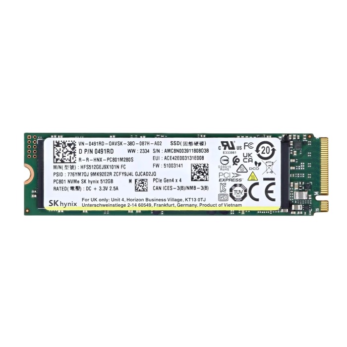 Hard drive Dell 512GB SSD NVMe PCIe 4.0x4 M.2 2280 491RD