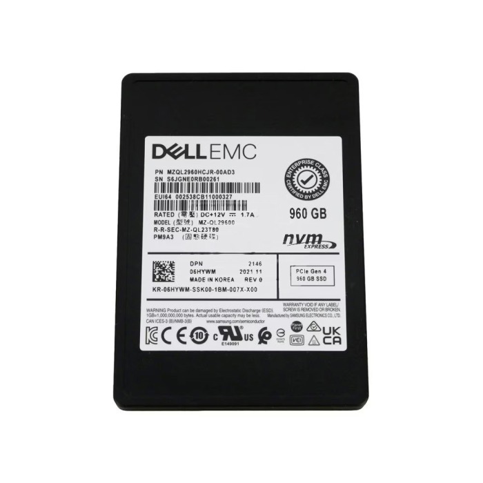 Hard drive Dell 960GB SSD NVMe PCIe 4.0 U.2 2.5" RI 6HYWM