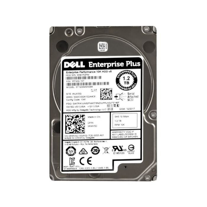 Hard drive Dell Compellent 1.2TB 10K HDD SAS 12G 2.5" 512n 128MB RWV5D-CMPv