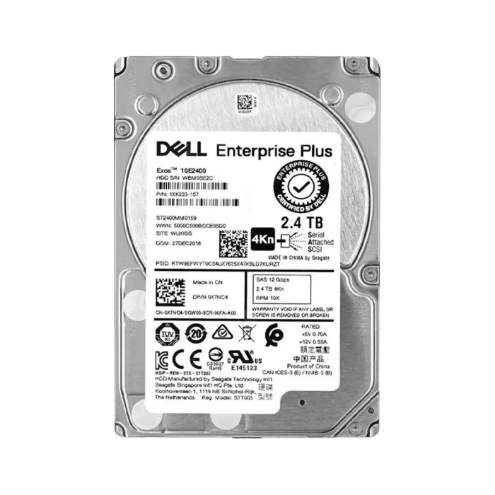 Hard drive Dell Compellent 2.4TB 10K HDD SAS 12G 2.5" 4KN 256MB X7NC4-CMP+