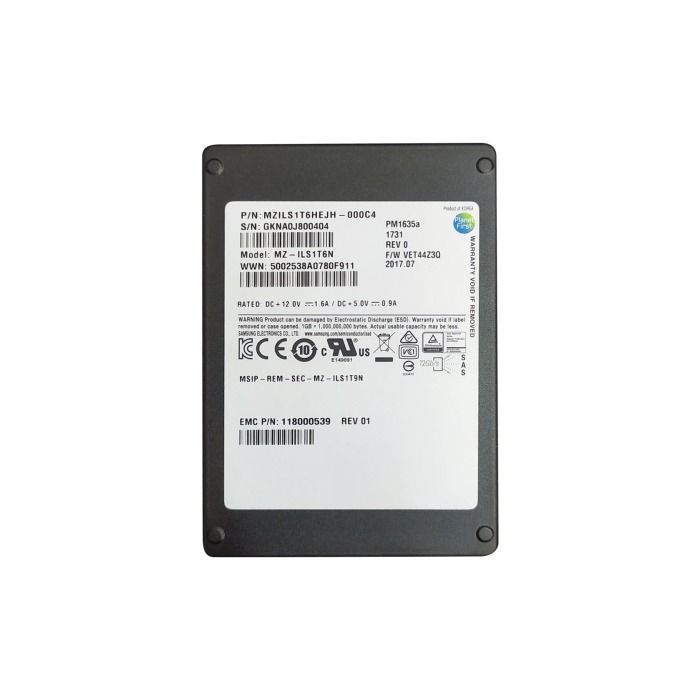 Hard drive Dell EMC 1.6TB SSD SAS 12G 2.5"MU 118000539