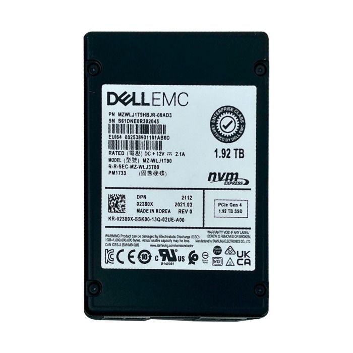 Hard drive Dell Samsung PM1733 1.92TB SSD NVME 2.5" 2380X
