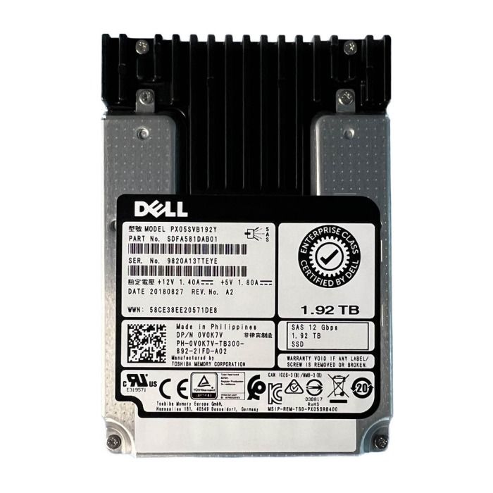 Hard drive Dell Toshiba 1.92TB SSD SAS 12G 2.5" MLC MU V0K7V