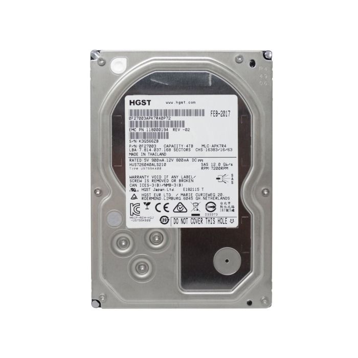 Hard drive EMC 4TB 7.2K HDD SAS 12G 3.5" 512n 128MB 118000194