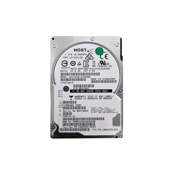 Hard drive Fujitsu 1.2TB 10K HDD SAS 12G 2.5" 512e 128MB HUC101812CSS204