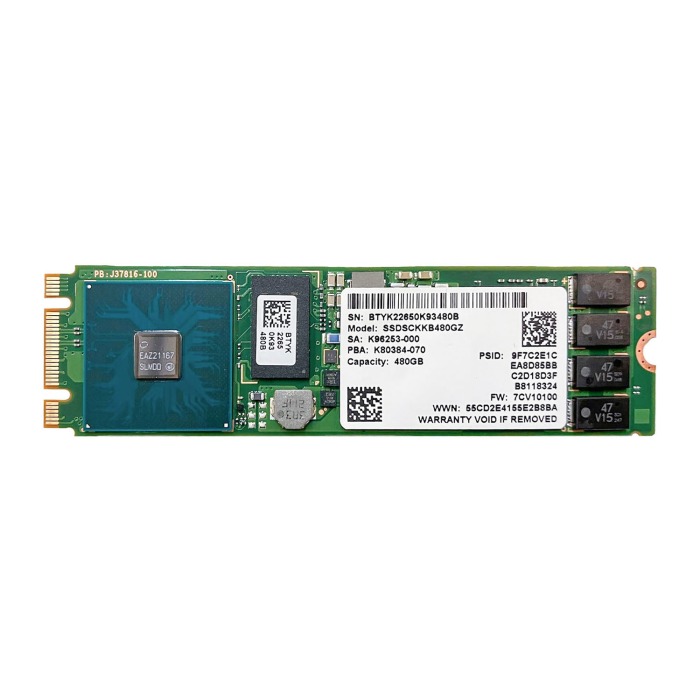 Hard drive Intel 480GB SSD SATA 6G M.2 2280 TLC RI AES-256 SSDSCKKB480GZ01