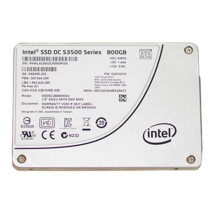 Hard drive Intel DC S3500 800GB SSD SATA 6G 2.5" MLC RI G86095-202