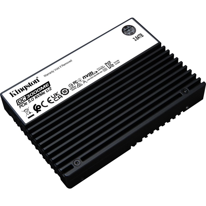 Hard drive Kingston 3.84TB SSD NVMe PCIe 5.0x4 U.2 2.5" 3D eTLC RI AES-256 SEDC3000ME/3T8