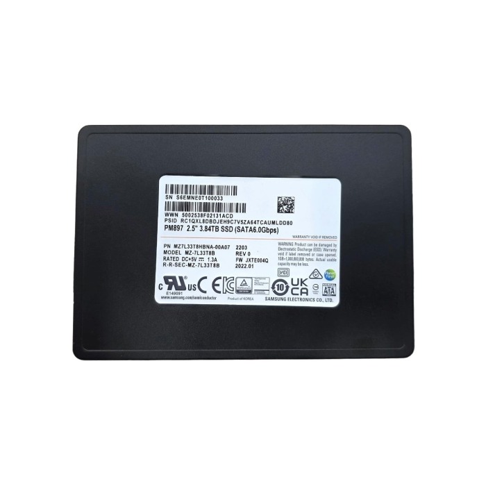 Hard drive Samsung 3.84TB SSD SATA 6G 2.5" V-NAND TLC WI 512b MZ7L33T8HBNA-00A07