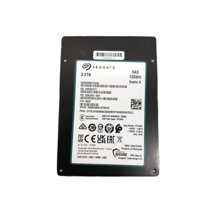 Hard drive Seagate 3.2TB SSD SAS 12G 2.5" 3D eTLC WI 512e 2XA203-881