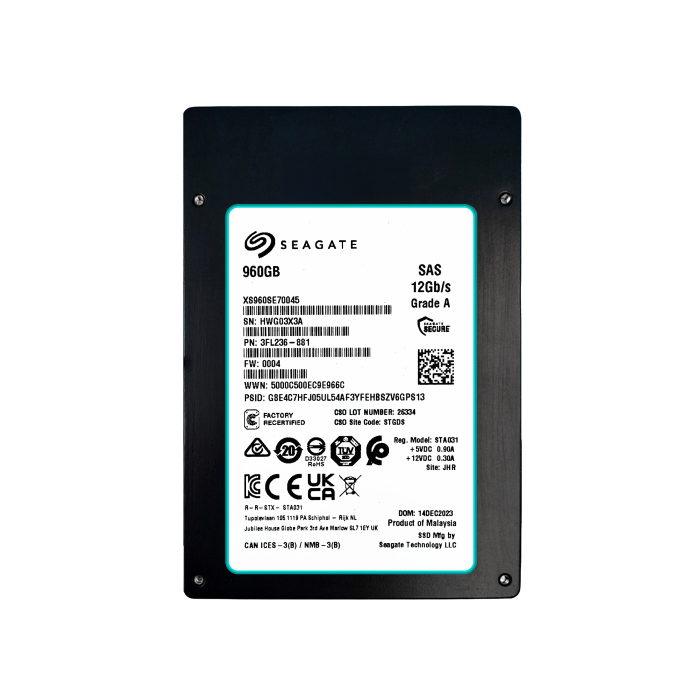 Hard drive Seagate 960GB SSD SAS 12G 2.5" TLC RI 512 3FL236-003