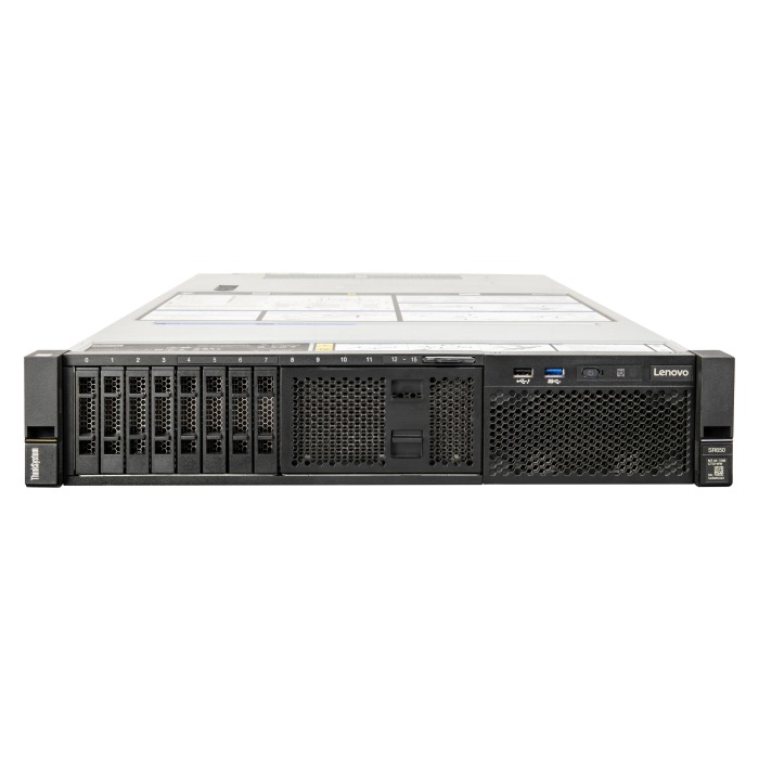 Lenovo ThinkSystem SR650 v1 8x2.5" mit 2x Gold 6138, 512GB RAM-Speicher, 930-8i, 4x10GbE SFP+ LOM, 2xPSU, Montageschienen, IMM