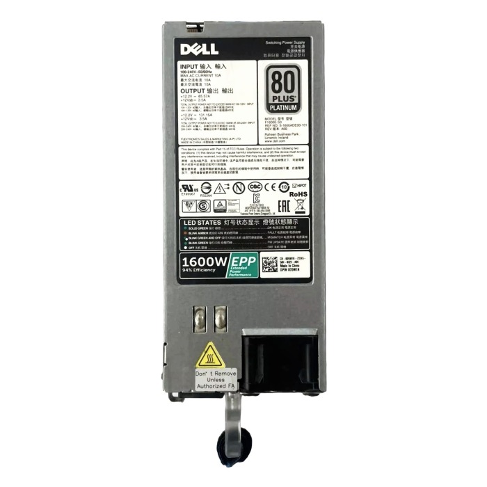 Netzteil Dell Flextronics 1600W 100-240V AC 80+ Platinum D5W1N