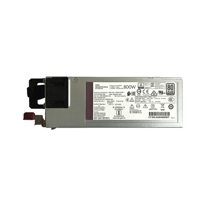 Netzteil HPE G10/G11/G12 800W F2R Normal Flow 100-240V AC 50/60Hz 80+ Platinum 865412-102