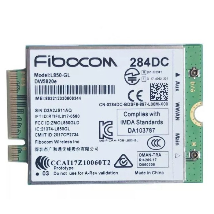 Netzwerkkarte Dell Fibocom DW5820e M.2 3042 LTE WWAN 284DC