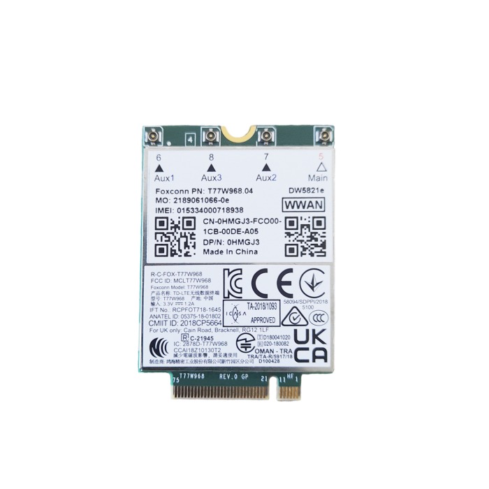 Netzwerkkarte Dell Foxconn 5821E M.2 4G LTE WWAN auf laptop HMGJ3