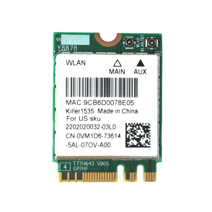 Netzwerkkarte Dell Qualcomm Killer N1535 Wi-Fi 5 Bluetooth 4.1 M.2 2230 WLAN VM1D6