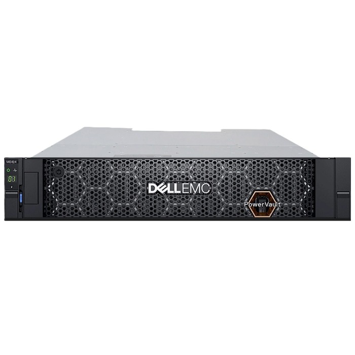 NEW Storage expansion enclosure Dell PowerVault ME424 24x2.5" mit 2x2.4TB SAS HDD 10K 2.5", 2xPSU 580W, Montageschienen, Abdeckung