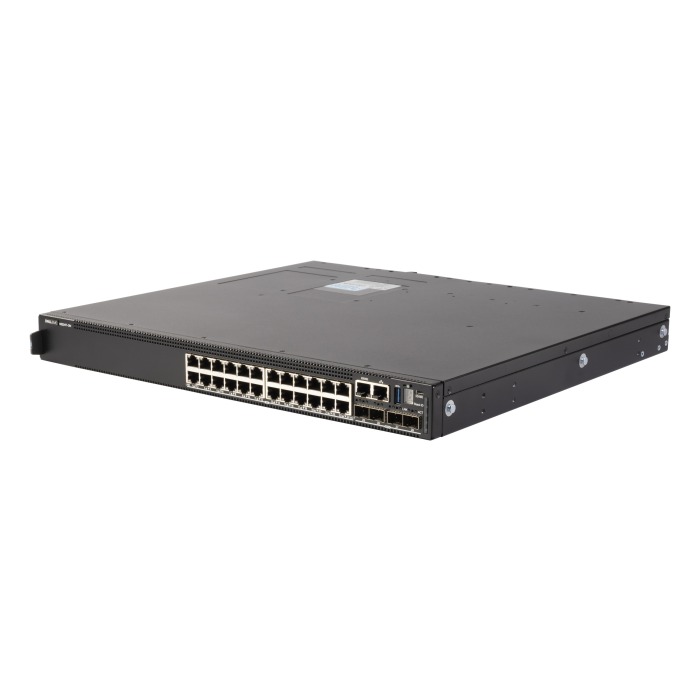 New Switch Dell PowerSwitch N3224T-ON 24x1GbE BASE-T 4x10GbE SFP+ 2x100GbE QSFP28 stack R2F Reverse Flow, 1x Netzteil, 3x Lüfter