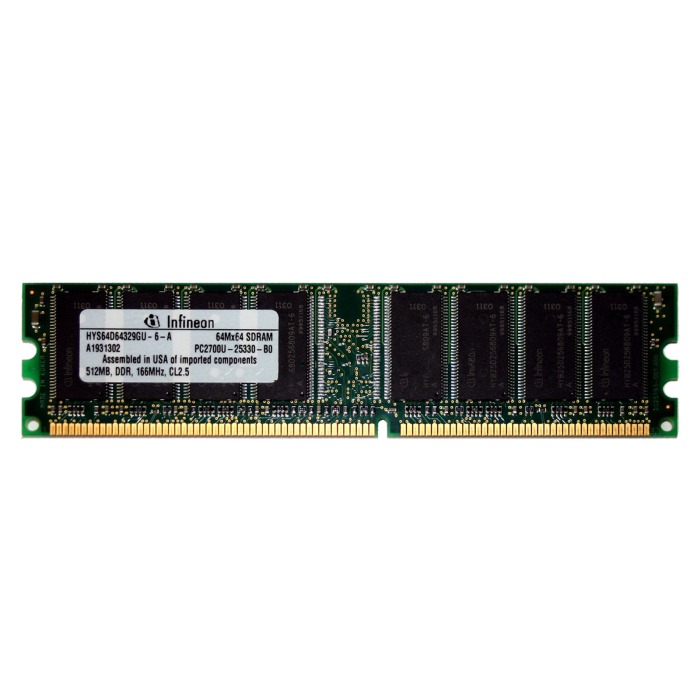 RAM-Speicher Infineon 512MB PC-2700U DDR UDIMM 333 HYS64D64329GU-6-A