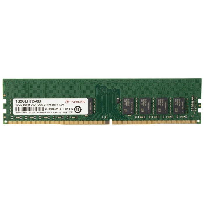 RAM-Speicher Transcend 16GB 2Rx8 DDR4 UDIMM ECC 2666MHz TS2GLH72V6B