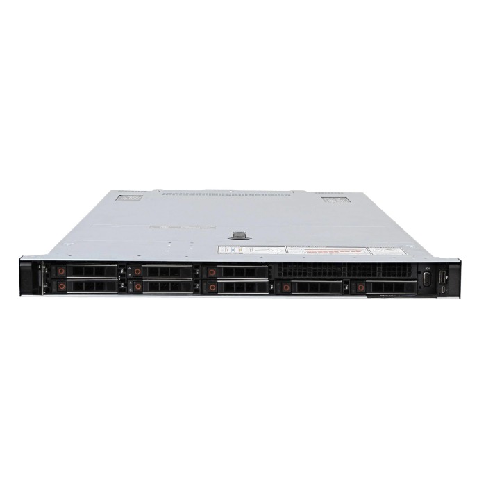 Server Dell PowerEdge R650 8x2.5" mit 1x Gold 6334, 32GB RAM-Speicher, H745, BOSS-S1 mit 2x 240GB SSD SATA RI M.2, 2x 960GB SSD SAS 12G RI 2.5", 2x10/25GbE SFP28, 2x Netzteil 1400W, Montageschienen, iDRAC9 Enterprise