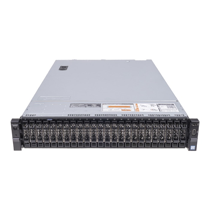 Server Dell PowerEdge R730XD 24x2.5" mit 2x E5-2699 v3, 64GB RAM, 2x 480GB SSD SATA 2.5", 4x1GbE RJ45, 2x PSU, schienen und befestigungsteile, iDRAC 8