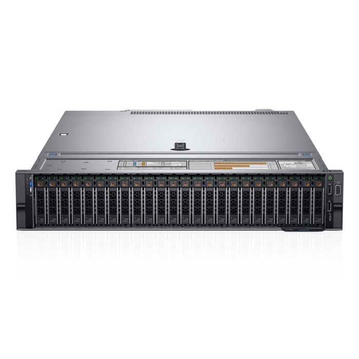 Server Dell PowerEdge R7425 24x2.5" with 2x EPYC 7F32, 128GB RAM, H740P, BOSS-S1 (2x Dell 480GB SSD SATA RI M.2), 4x 960GB SSD SAS 12G RI 2.5", 2x25GbE SFP28, 3x Nvidia L4 24GB, 2x PSU 2000W, rails, bezel, iDRAC9 Enterprise