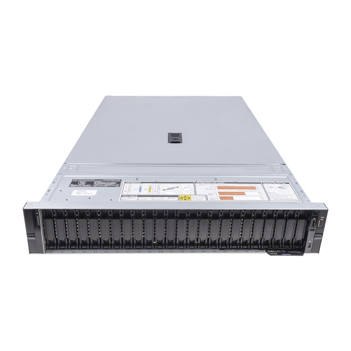 Server Dell PowerEdge R7525 24x2.5" mit 1x EPYC 7702P, 256GB RAM-Speicher, 2x10/25GbE SFP28, 2x Netzteil 800W, Montageschienen, Abdeckung, iDRAC9 Enterprise