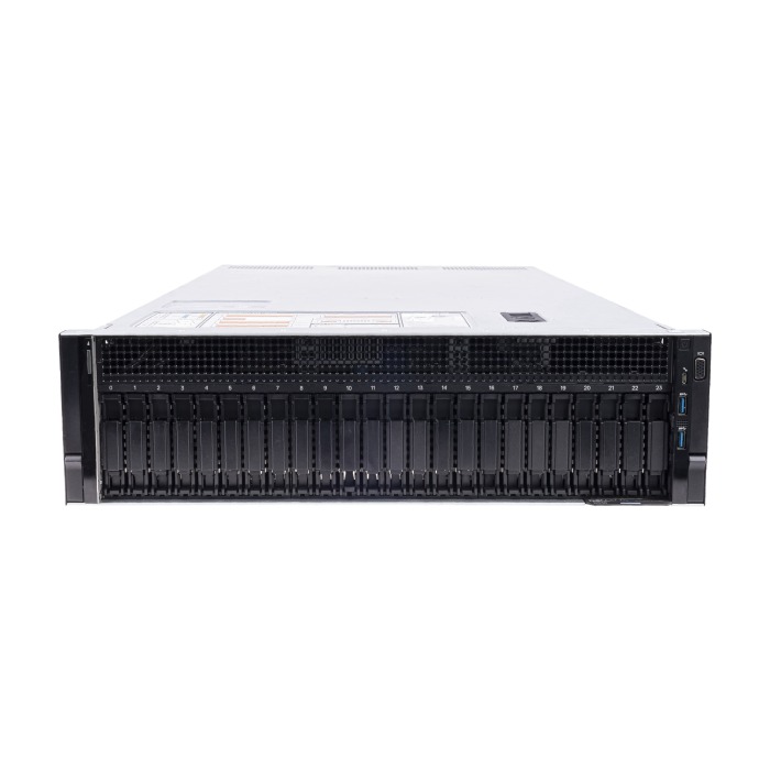 Server Dell PowerEdge R940 24x2.5" mit 4x Gold 6140, 128GB RAM, H730P, 2x 960GB SSD SATA 6G RI 2.5", 4x1GbE RJ45, 2x PSU, schienen und befestigungsteile, iDRAC 9