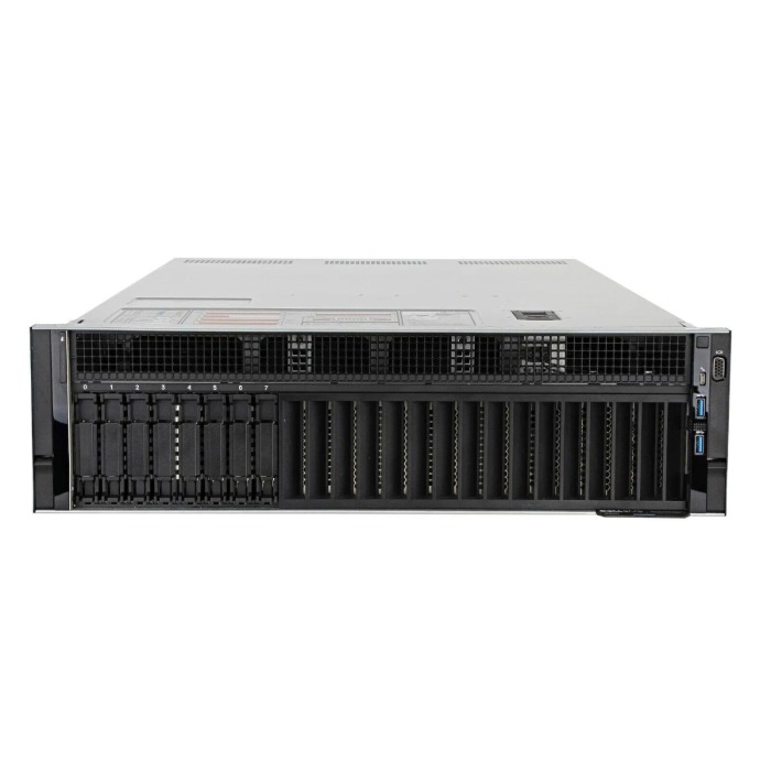 Server Dell PowerEdge R940 8x2.5" mit 4x Gold 5120, 512GB RAM, H730P, 4x 960GB SSD SATA 6G RI 2.5", 4x1GbE RJ45, 2x PSU, schienen und befestigungsteile, iDRAC 9