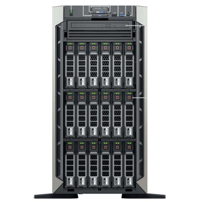 Server Dell PowerEdge T640 18x3.5" mit 2x Bronze 3106, 32GB RAM, H730P, 2x 960GB SSD SATA 2.5", 2x PSU, iDRAC 9