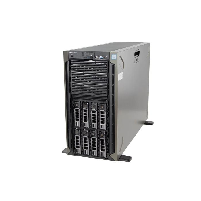 Server Dell PowerEdge T640 8x3.5" with 2x Gold 6154, 384GB RAM, HBA330, BOSS-S1 card with 2x240GB SSD SATA M.2, 3x960GB SSD SATA 2.5", 2x10GbE BASE-T, 2xPSU, bezel, iDRAC 9 Enterprise