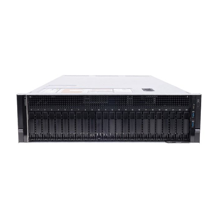 Server Dell R940 24x2.5" (12xNVMe) with 4x Gold 6142, 64GB RAM, H730P, 2x 960GB SSD SATA 2.5", 4x1GbE, 2xPSU, Rails, iDRAC 9 Enterprise