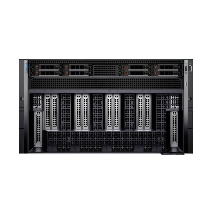 Server Dell XE9680 8x2.5 NVMe with 2x Platinum 8470 52-Core, 1024GB RAM DDR5, 6x3.2TB SSD NVMe U.2 2.5, 8x A100 SXM5 80GB vRAM, 2x1GbE LOM, 2x100GbE QSFP28 Adapter, 8x 1x400Gb/s NDR, 6xPSU, rails, iDRAC9