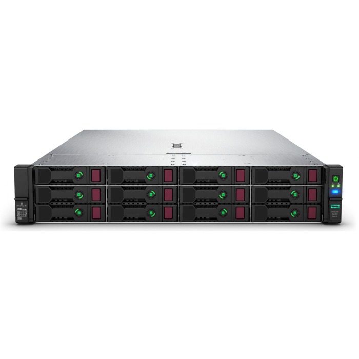 Server HPE ProLiant DL380 Gen10 12x3.5" mit 2x Silver 4116, 128GB RAM-Speicher, P408i-a, 2x HPE 960GB SSD SATA 2.5", 2x Netzteil, Montageschienen, iLO 5