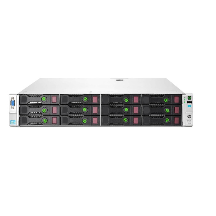 Server HPE ProLiant DL380P Gen8 mit 2x E5-2687W v2, 32GB RAM, 2x HPE 480GB SSD SATA 2.5", 2x PSU, schienen und befestigungsteile, iLO 4