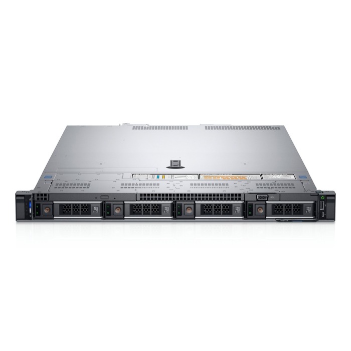 Serwer Dell PowerEdge R6415 4x3.5" mit 1x EPYC 7401P, 64GB RAM, H730P, 2x 480GB SSD SATA 2.5", 2x10/25GbE SFP28, 2x PSU 550W, Montageschienen, iDRAC9 Enterprise