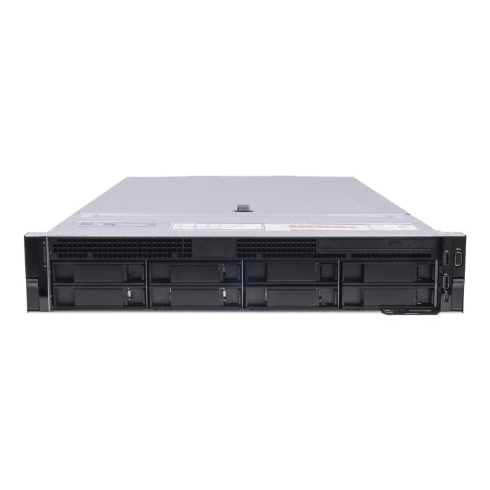 Serwer Dell PowerEdge R740 8x3.5"mit 2x Silver 4215R, 128GB RAM, H330, 2x 960GB SSD SATA 2.5", 4x 4TB SAS 12G 3.5", 4x1GbE, TPM 2.0, 2x PSU 1100W, Montageschienen, iDRAC9 Enterprise