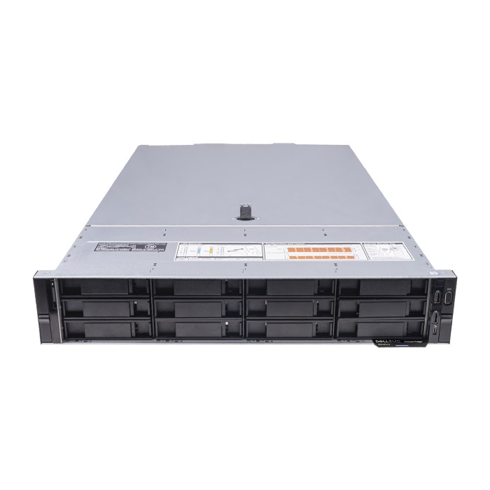 Serwer Dell PowerEdge R740xd 12x3.5" + 4x3.5" + 2x3.5"mit 1x Platinum 8256, 32GB RAM, H730p, 2x 960GB SSD SATA 2.5", 4x1GbE, 2x PSU 495W, Montageschienen, iDRAC9 Enterprise