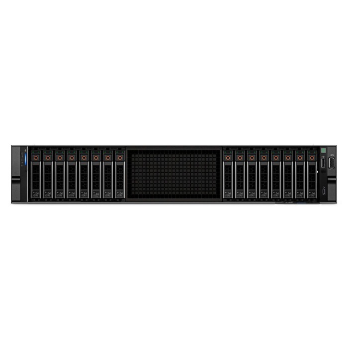 Serwer Dell PowerEdge R7625 16x2.5"mit 2x EPYC 9224, 64GB RAM, H355, 2x10/25GbE SFP28, 2x PSU 1400W, Montageschienen, iDRAC9 Enterprise